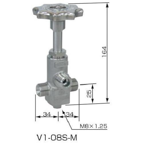 ヤマト産業 YAMATO ネックバルブ ステンレス製  V1-08S-M 低温用中軸弁 V1-08S...