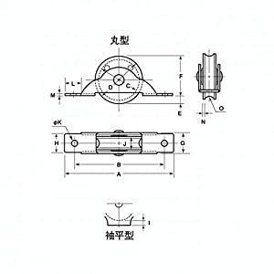 ヨコヅナ スミトモローラー戸車鉄枠 50 平 RJM-0502  [1167-4108105]