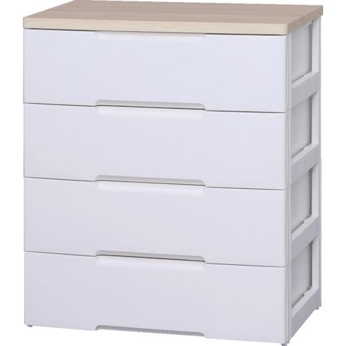 アイリスオーヤマ IRIS  【別途送料】ウッドトップチェスト ホワイト/ペアー HG-804 [1...