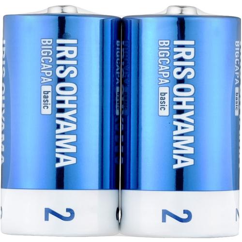 アイリスオーヤマ IRIS BIGCAPA basic アルカリ乾電池 単2形 2本パック LR14...