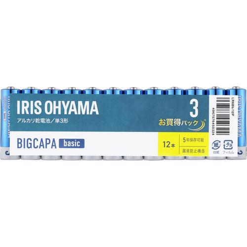 アイリスオーヤマ IRIS BIGCAPA basic アルカリ乾電池 単3形 12本パック LR6...