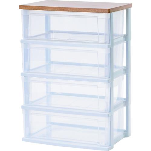 アイリスオーヤマ IRIS ウッドトップチェスト フレンチオーク／クリア NSW-544WT [15...