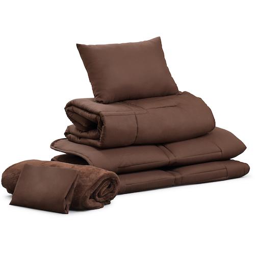 アイリスオーヤマ IRIS コンパクト布団5点セット ブラウン KFS-C5S [155-54282...