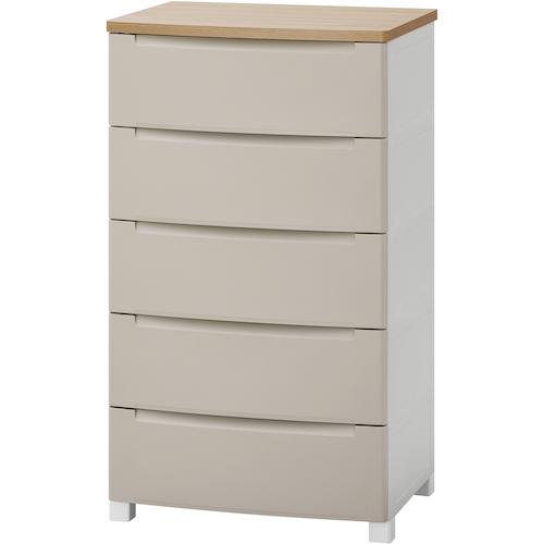 アイリスオーヤマ IRIS ウッドトップノックダウンチェスト ベージュ KDMG-565WT [15...