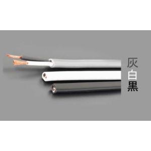 エスコ ESCO  【個人宅不可】 125V/ 7A/50m ビニールキャブタイヤ ケーブル（黒） ...