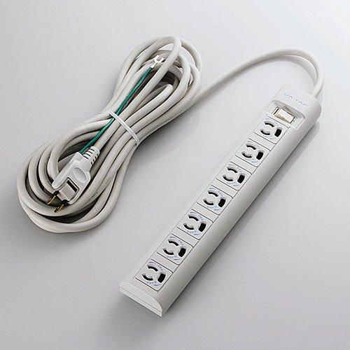 エスコ ESCO  【個人宅不可】 AC125V/15Ax 5m タップ（7口・抜け止・マグネット付...