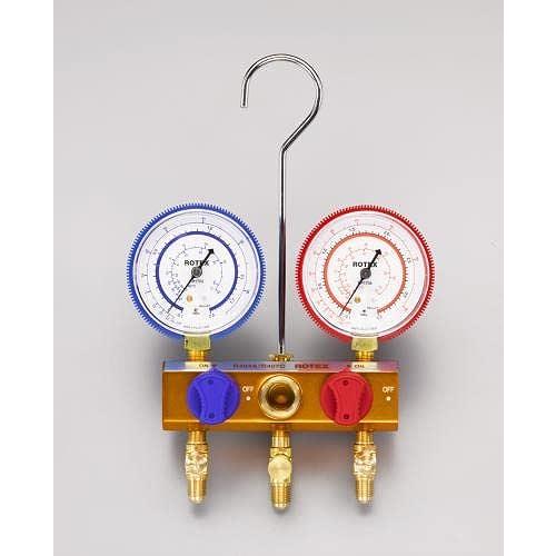 エスコ ESCO  【個人宅不可】 ［R404A・R407C］ ボールバルブ式ゲージマニホールド E...