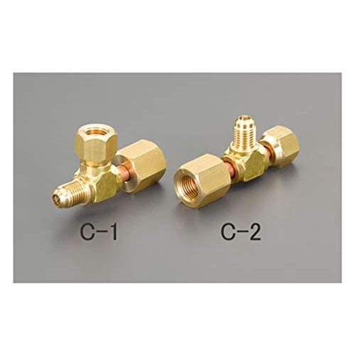 エスコ ESCO  【個人宅不可】 F1/4”ｘF1/4”xF5/16”T型ゲージアダプター縦 EA...