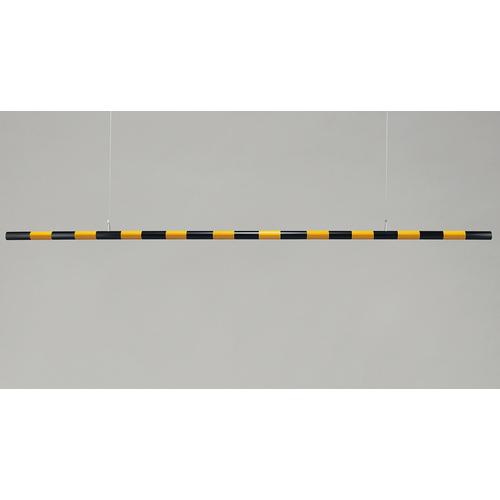 日本緑十字社 高さ制限バー（封入レンズタイプ） 黄反射/黒 54mm直径×3M 取付ワイヤー付 AB...