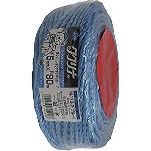 ユタカメイク 荷造り紐 PSロープ 5mm×80m ブルー M-173-2  [284-181197...