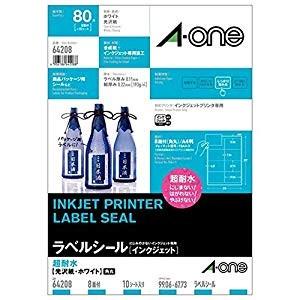 エーワン ラベルシール超耐水光沢紙8面余白付角丸 [42362] No.64208 [364-642...
