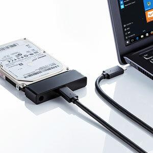 サンワサプライ SATA-USB3.1 Gen2変換ケーブル USB-CVIDE7  [444-89...
