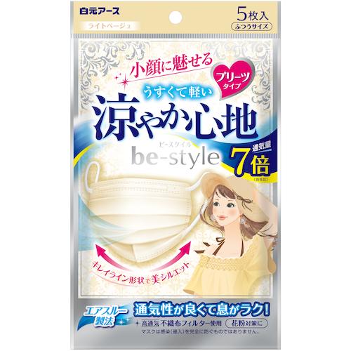 白元 【80個販売】白元 ビースタイルプリーツタイプ涼やか心地ライトベージュ5枚 58244-0 [...