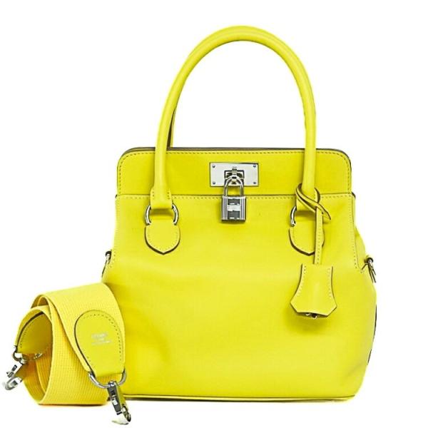 【美品】 エルメス ツールボックス20 ハンドバッグ ショルダーバッグ スイフト ライム シルバー金...