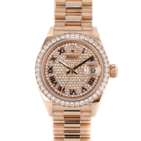 【ほぼ未使用品】ロレックス デイトジャスト レディース腕時計 279135RBR ダイヤベゼル ダイ...
