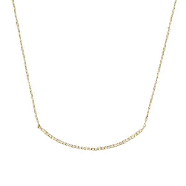 【中古】オレフィーチェ OREFICE ダイヤモンド 0.11ct ネックレス K18 イエローゴー...