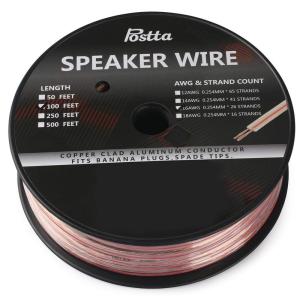 Postta スピーカーケーブル 銅とアルミのクラッド鋼素材
