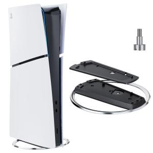 PS5 Slim/PS5 縦置きスタンド（ネジ付），PS5スリム/PS5コンソールデジタル/ディスク版用メタルスタビライジングベース，TanRegi