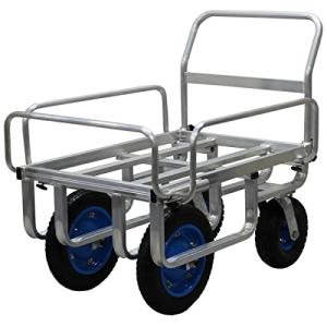 【I】【代引不可】アルミス(ALUMIS) 大型アルミ四輪キャリー ハウスカー AKZ-D4NP   コンテナ2個積み ノーパンクタイヤ 【沖縄・離島不可】