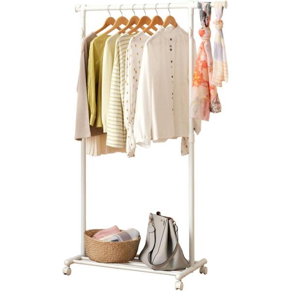 【在庫有・即納】ドウシシャ 楽ちん上げ下げハンガー シングル ホワイト RPHS-80WH 幅80〜...