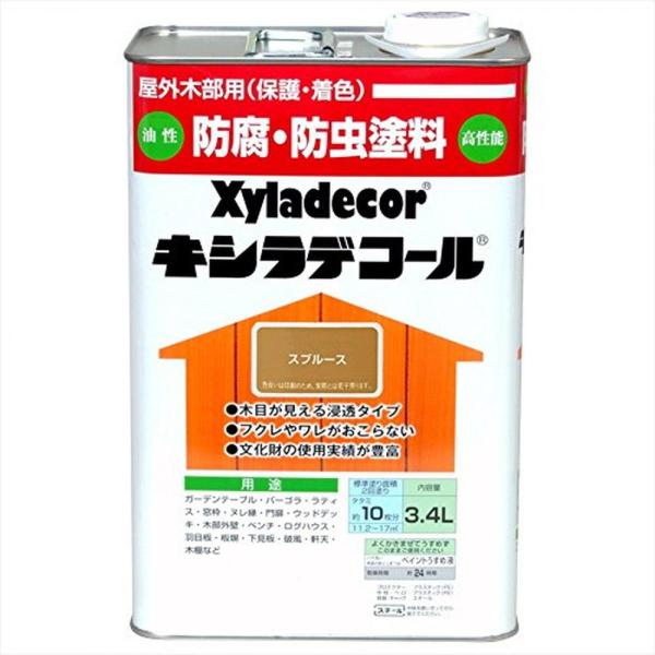 大阪ガスケミカル キシラデコール スプルース 3.4L 　油性 屋外用 防腐・防虫 塗料 補修用品 ...