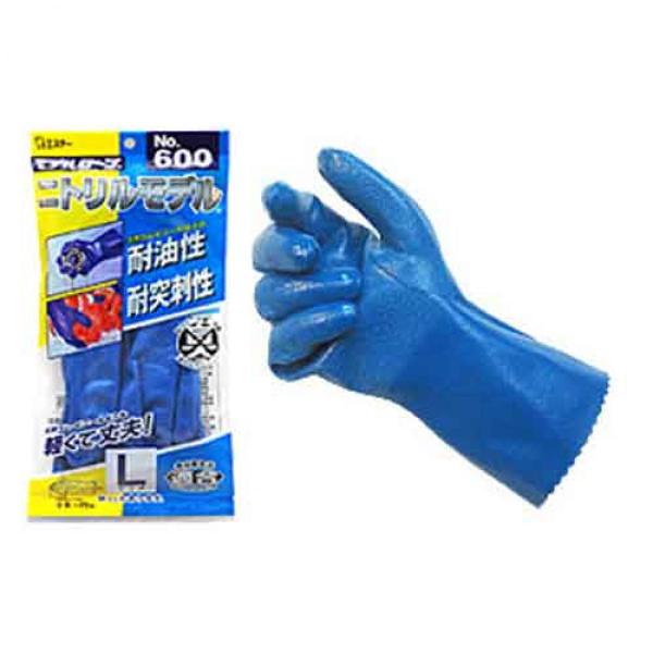エステートレーディング 600 ニトリルモデル手袋(裏メリヤス) L ブルー