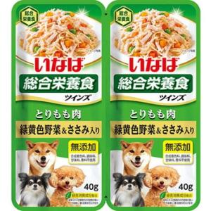 いなば ツインズ とりもも肉 緑黄色野菜&ささみ入り 80g　犬用 ウェットフード ドッグフード 成犬用 総合栄養食 ゼリー 緑茶消臭成分