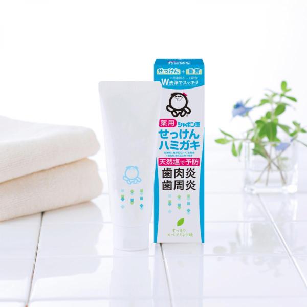 シャボン玉石けん シャボン玉薬用せっけんハミガキ 80g　日本製 医薬部外品 歯磨き粉 着色料 酸化...