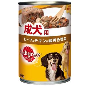 MARS(マース) ペディグリー ウェット缶 成犬用 旨みビーフ&amp;チキン&amp;緑黄色野菜 ウェット缶 400g 1缶　全犬種向け P1 ドッグフード ウエットフードの商品画像