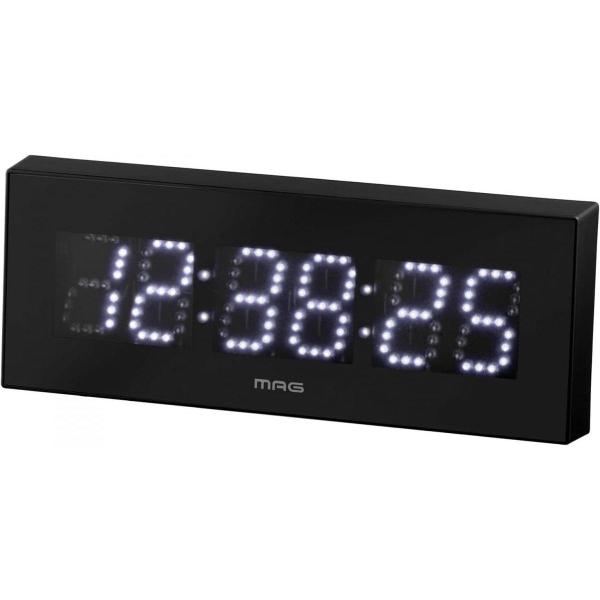 MAG マグ 置き時計 デジタル LED 時計 デジブラン 置き掛け兼用 黒 W-790BK 白色L...