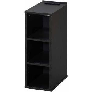 アイリスオーヤマ ナイトテーブル サイドテーブル 棚付き NTB-180R ブラック 2口コンセント スリム シンプル 充電 組立式 ベッドサイド