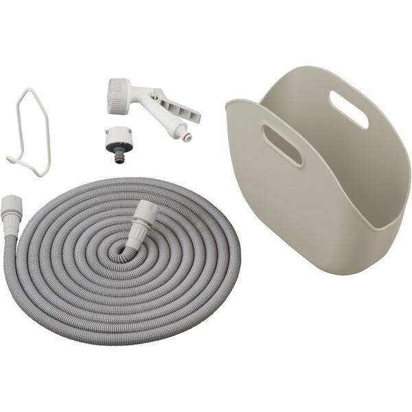 アイリスオーヤマ 伸縮ホース 15m ポータブルセット SHP-15 ライトグレー　ホース 伸びる ...