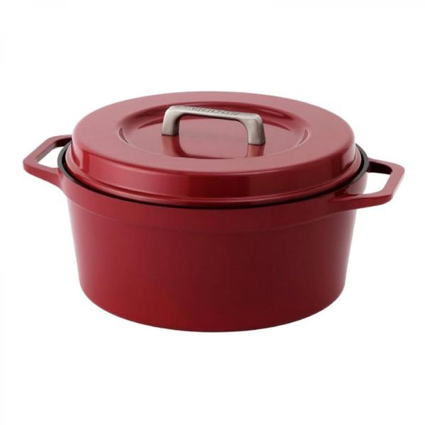 アイリスオーヤマ 無加水鍋 COTOCO 24cm SMKSN-S24 ビーツレッド IH ガス火 ...