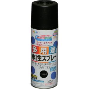 アサヒペン 水性多用途スプレー 420ML つや消し黒 ツヤ消し黒 つや消し