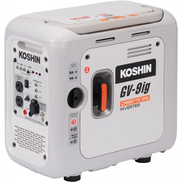 【在庫有・即納】工進(KOSHIN) カセットガス インバーター 発電機 正弦波 GV-9ig 定格...