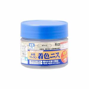 カンペハピオ 水性ウレタン着色ニス 100ml ホワイト 高耐久 木部用 高性能ウレタン樹脂塗料 ツヤ仕上げ