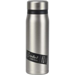 ベストコ ラベル ステンレスボトル 500ml シルバー ND-5845 水筒 保温/保冷両用 真空断熱構造  軽量