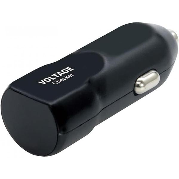 〒 【在庫有】槌屋ヤック LEDボルテージチェッカー ZE50 ブラック 電圧計 バッテリー 電圧 ...