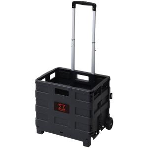 山善(YAMAZEN) 折りたたみオリコンキャリー ブラック 26L WOC-26(BK)　軽量 折りたたみ台車 運搬車 二輪台車 ハンドキャリー