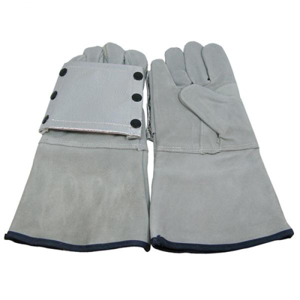 スズキッド(SUZUKID) 耐熱溶接用手袋 P-487 アルミ手甲付耐熱皮手袋 耐熱 溶接作業