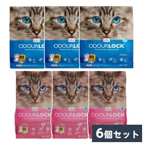 【まとめ買い】PetPro(ペットプロ) 猫砂 オードロック 6kg×6袋セット (無香料×3 ベビーパウダー×3)　約8秒で固まる 消臭効果が40日間持続 鉱物系｜daiyu8