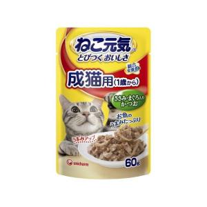 ねこ元気パウチささみ・まぐろ入りかつお60gの商品画像