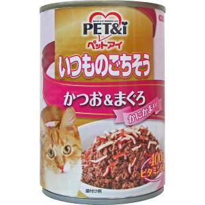 ペットアイ いつものごちそう かつお＆まぐろ かにかま入り 400g　キャットフード ウエット ウェット 多頭飼い 大容量 猫 猫缶｜daiyu8