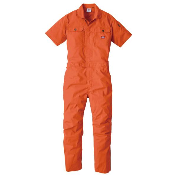 Dickies ストレッチ CVC 半袖ツナギ オレンジ M D-749 ディッキーズ 作業着 作業...