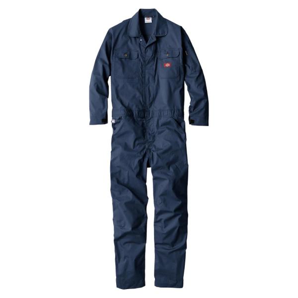 Dickies ストレッチCVC 長袖ツナギ D-746 ネイビー L　ライトウェイト つなぎ 作業...
