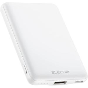 エレコム 薄型 コンパクト モバイルバッテリー 5000mAh 12W ホワイト DE-C37-5000WH 入力(Type-C×1) 出力(Type-C×1 USB-A×1) スマホ 充電 充電器 モバイルバッテリーの商品画像