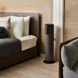 アンファンス タワー型上部給水超音波加湿器 WOOD MOOD ダークブラウン EF-HD09DB 木目調 スリム 超音波式
