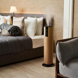 アンファンス タワー型上部給水超音波加湿器 WOOD MOOD ライトブラウン EF-HD09LB 木目調 スリム 超音波式 加湿器 和室5畳 プレハブ8畳