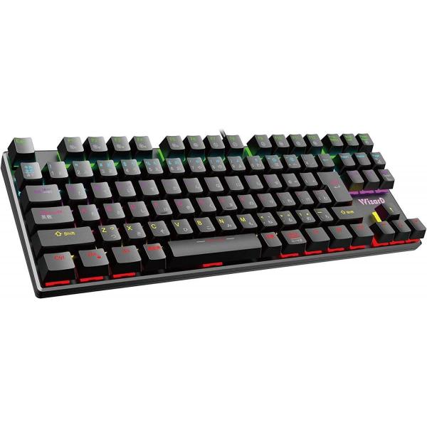 WizarD ライト搭載91キー ゲーミングキーボード テンキーレス 有線 KL21C1 ゲーミング...