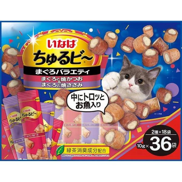 いなば ちゅるビ〜 36袋入り まぐろバラエティ 猫 おやつ 緑茶消臭成分 ちゅ〜る ちゅるびー 間...